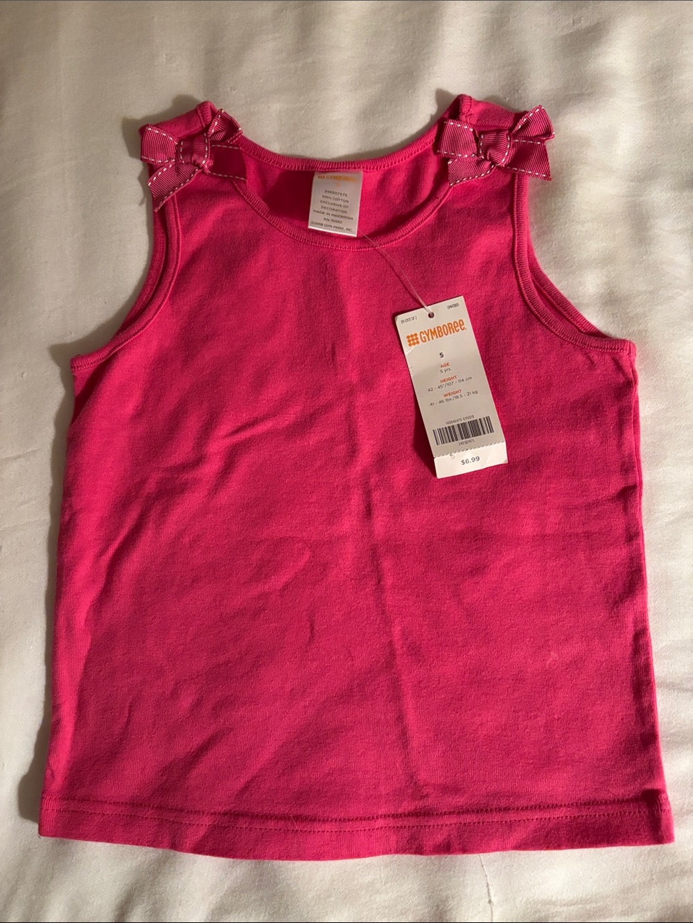 Gymboree Bright Pink Tank Top with Shoulder Bows